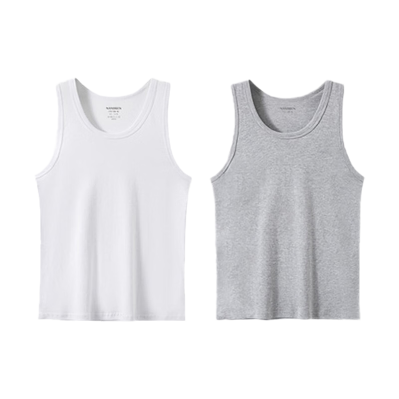 Nanjiren 100% Cotton Men's Sleeveless Vest Middle-aged and Elderly Summer Antibacterial Slim Fit Sports Tank Top Basic Sweatshirt