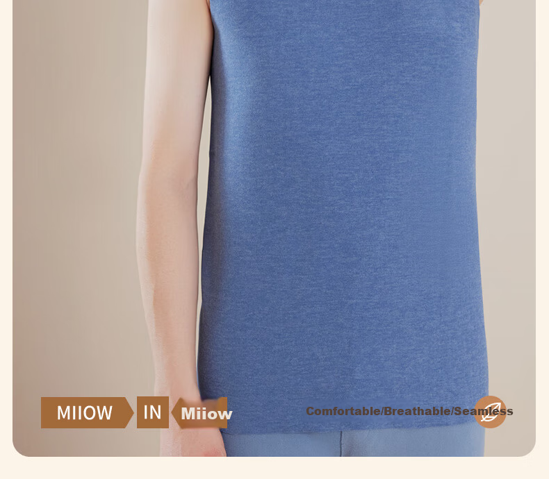 MiiOW Youth Thermal Vest Boys Teen High School Students De Rong Heat Wool Silk Inner Wear Autumn Winter 3