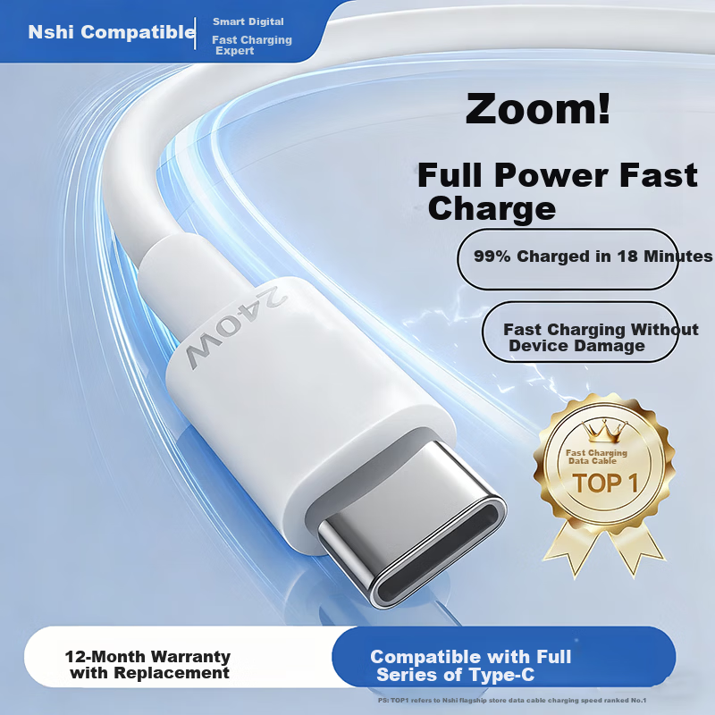 Dual-Head Type-C 240W Fast Charging Cable for Apple iPhone 17/16/15, Huawei, Honor, Xiaomi Realme Tablets, MacBook Laptop 2m