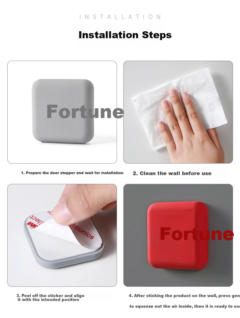 Xinuo Silicone Door Handle Bumper Thickened Silicone Refrigerator Anti-Collision Cushion Fu Character Door Collision Protector Pad 17