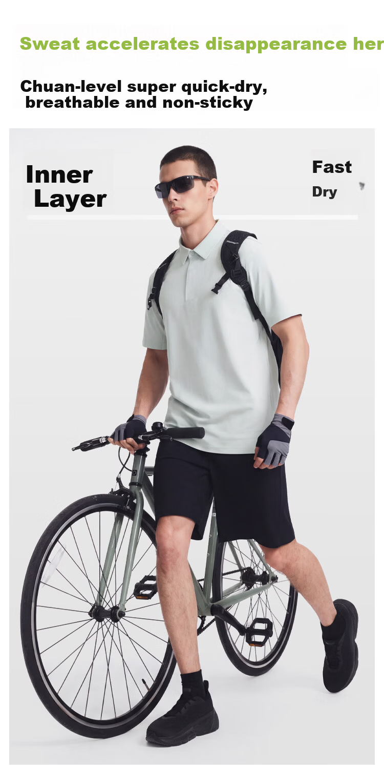 JD Jingzao Sports Quick-Dry Polo Shirt New Summer Sun Protection Outdoor Running Fitness Casual Short Sleeve Men Dark Blue XL 5