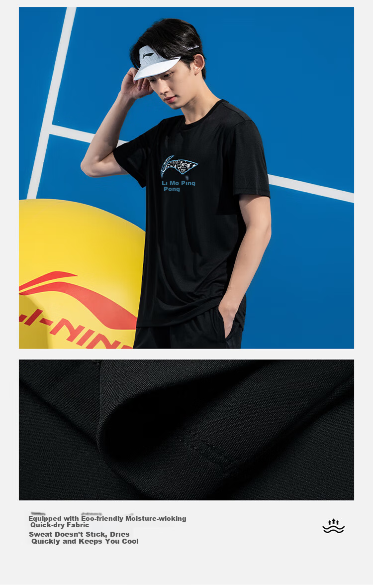 LI-NING Wang Chuqin Sun Yingsha Style Table Tennis Shirt T-Shirt Ma Long Style Quick-Dry Training Set Short Sleeve Shorts 5
