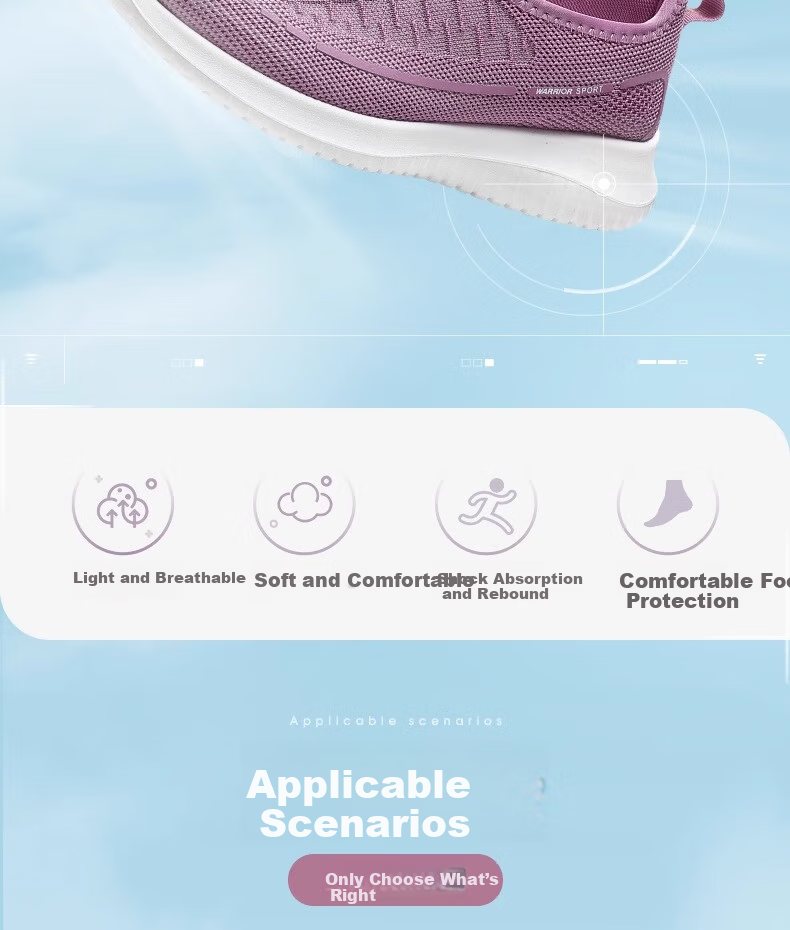 Warrior Women's Slip-On Soft Sole Sports Old Beijing Cloth Shoes 0603 Light Purple Size 38 2