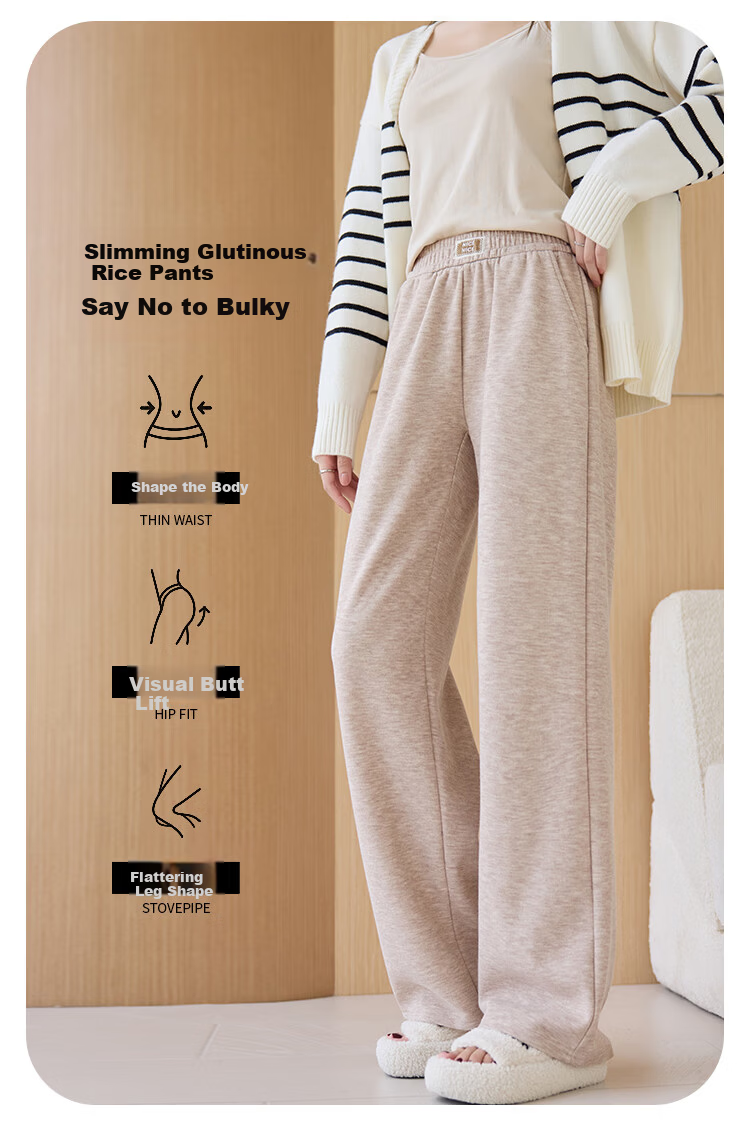 Free Style Wide-Leg Pants for Women Spring 2025 New High-Waist Slim Fit Narrow Casual Trousers 3