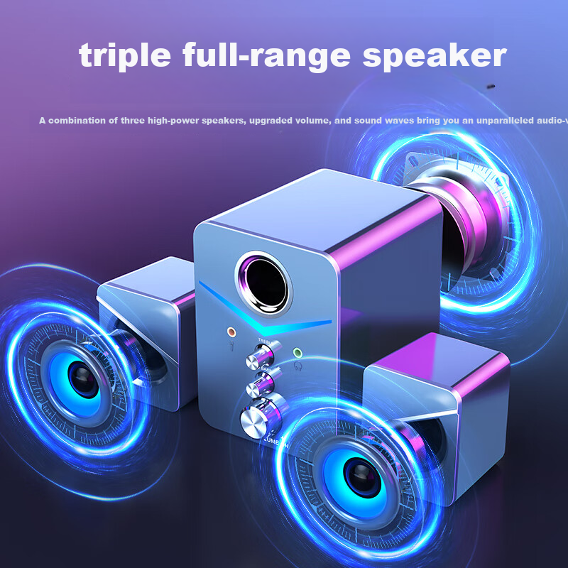 SADA D-221 Desktop Microphone Speaker USB Wired Multimedia Subwoofer with Headset for PC Laptop Home Use