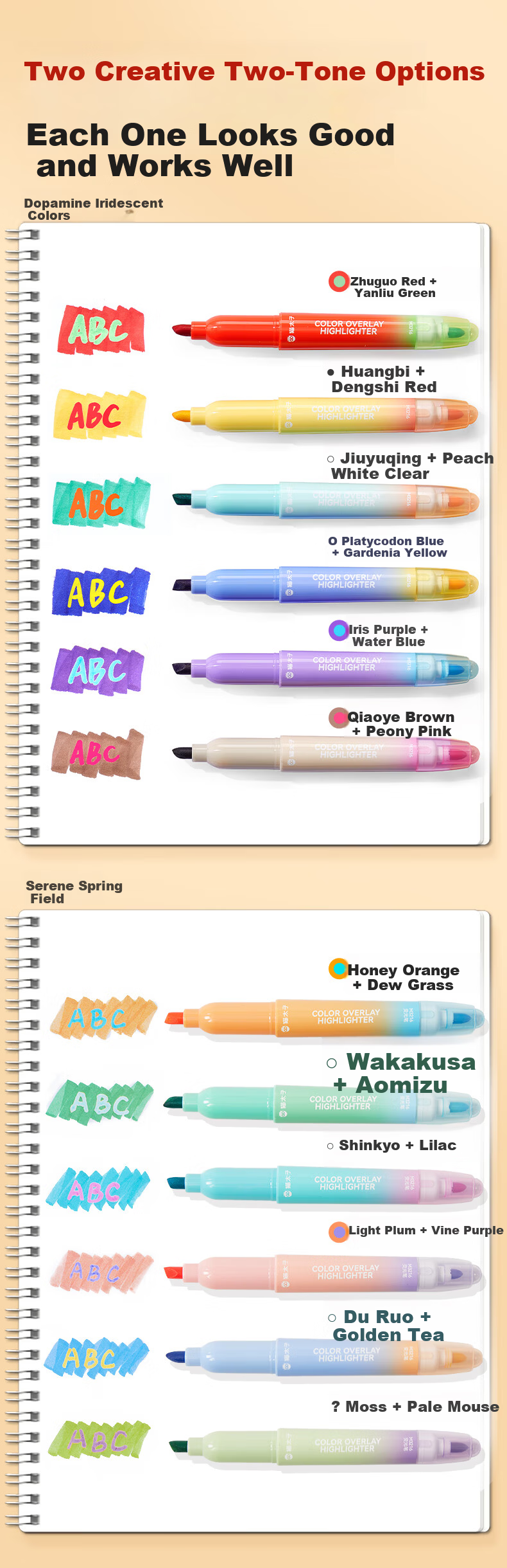 Cat Prince Stackable Color Highlighter Marker Pen Double-Ended Fluorescent Pen 12 Colors Quick-Dry for Elementary Students Note-Taking and Handwritten Reports 3