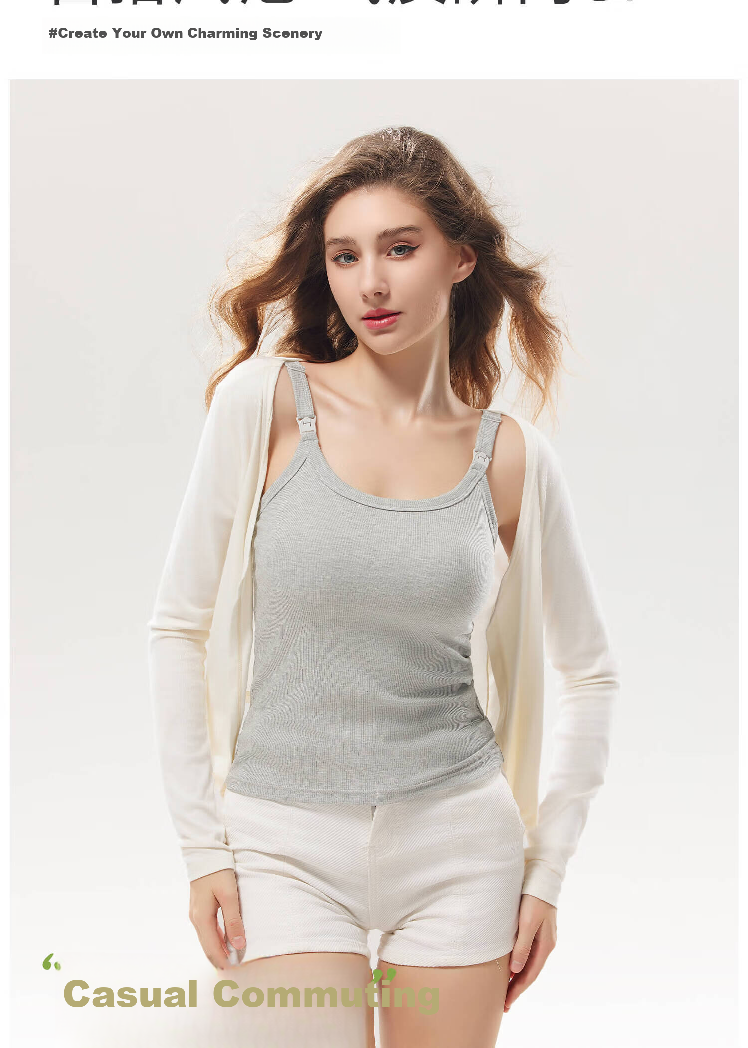 Shiduo Nursing Camisole Vest Maternity Innerwear with Chest Pads Anti-Sagging Postpartum Breastfeeding Base Layer 019 Bean Green XL 12