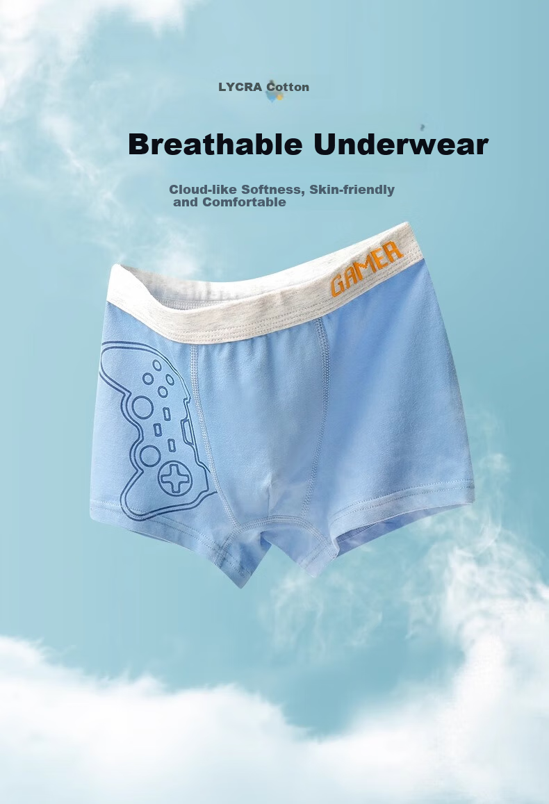 YING BO LUN Boys' Boxer Briefs, Four-Corner Shorts, Underwear, 3 Pieces, 15021 Mixed Colors, Size 180 4