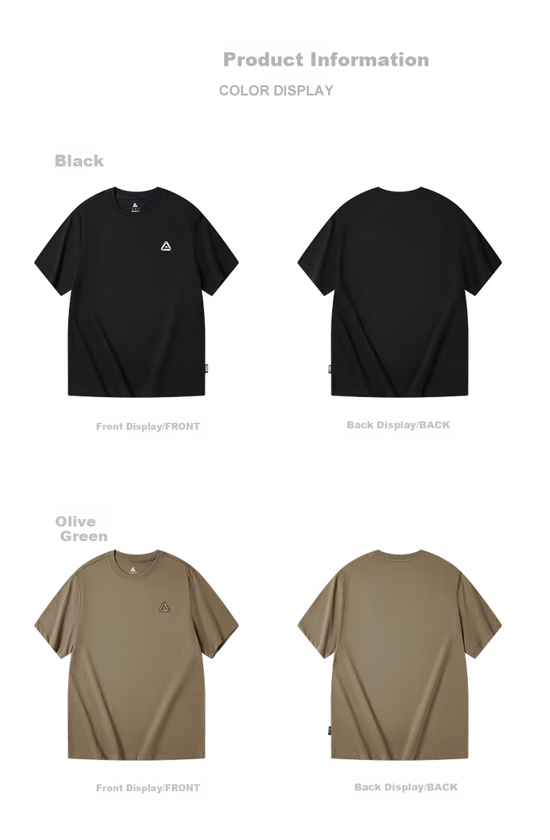 PEAK Men's Summer Short Sleeve Pure Cotton Casual Loose Breathable Outdoor Xinjiang Cotton Sports Base T-Shirt DF652430 72