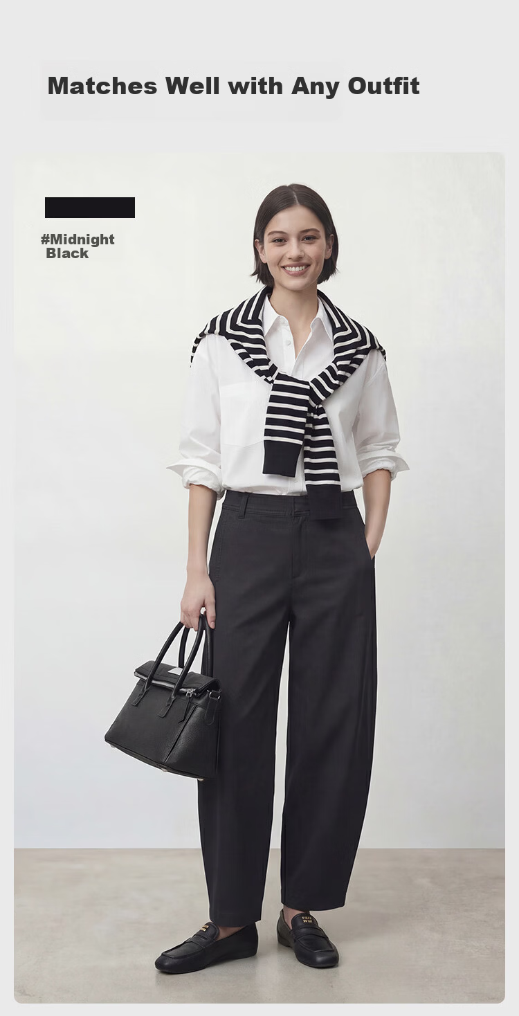 JD Jingzao Curved Blade Pants Women 2026 New Casual Pants Spring Autumn Sports Loose Low Hip Dark Sea Blue M 12