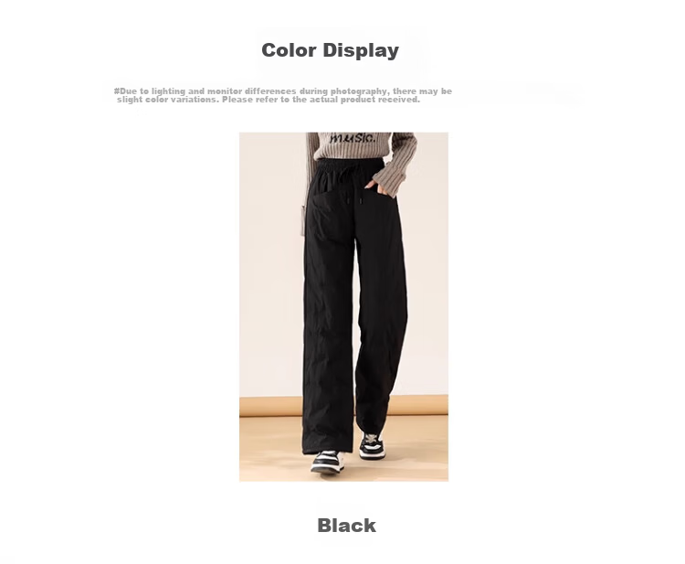 Langsha Straight-Leg 90% White Duck Down Women's Long Pants 2026 Autumn Winter Wide-Leg Fleece-Lined Thickened Warm Fashion Cotton Pants 10