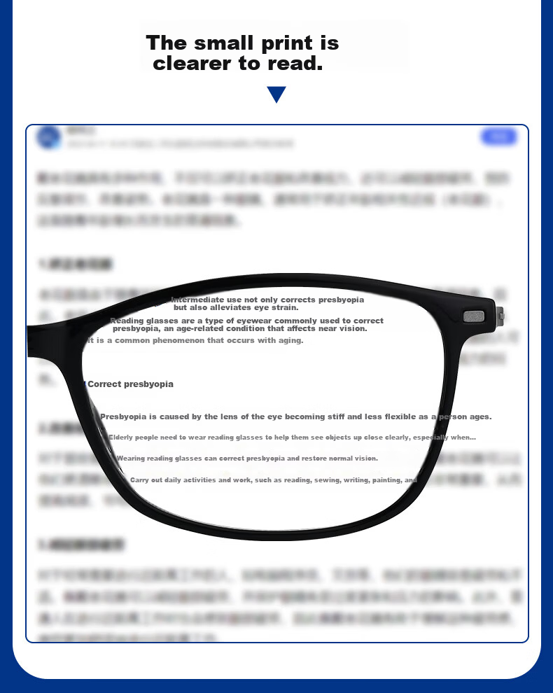 Dr. Ouna Reading Glasses, High-Definition Anti-Blue Light, Premium Presbyopic Glasses for Men And Women, 300 Degrees, Purple Silver 2