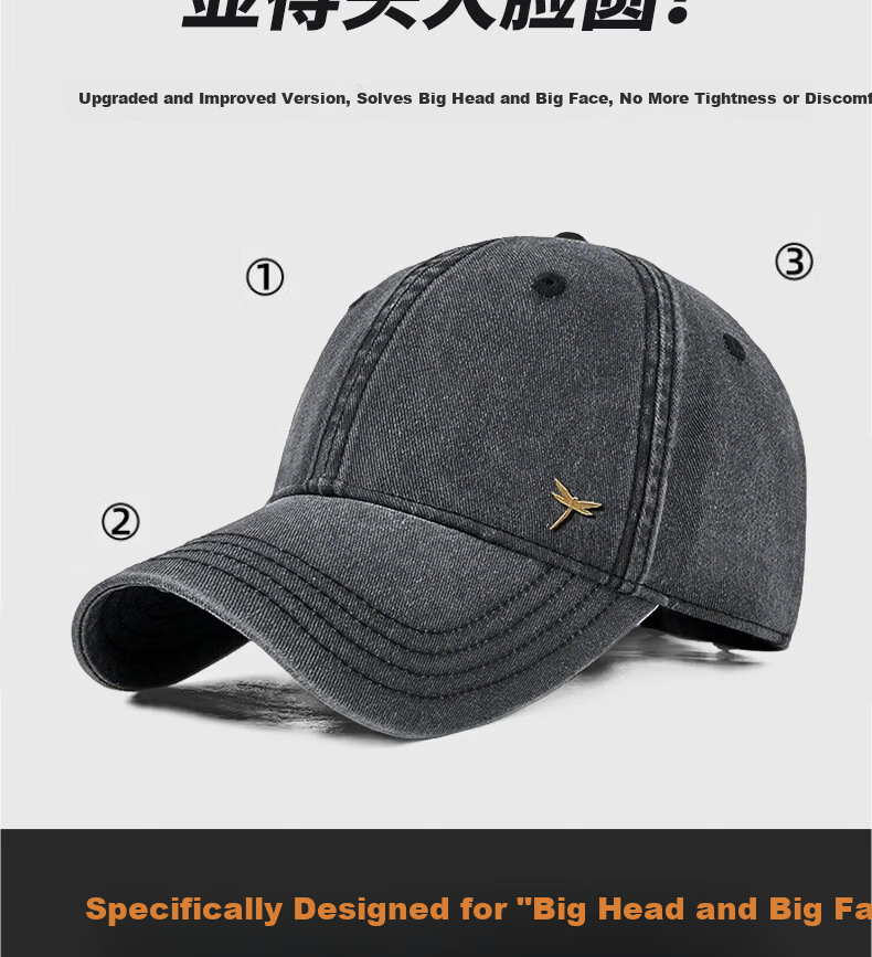 Red Dragonfly Men's Four-Season Sun Protection Baseball Cap Outdoor Casual Soft Top Duckbill Hat for Hiking and Fishing 4