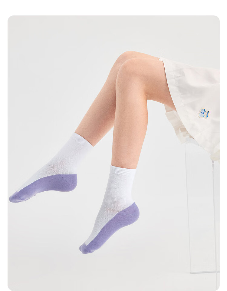 Balabala Kids Socks Summer Mesh Breathable Boys Girls Short Socks Soft Cotton Elastic Comfortable 5 Pairs Pack 10