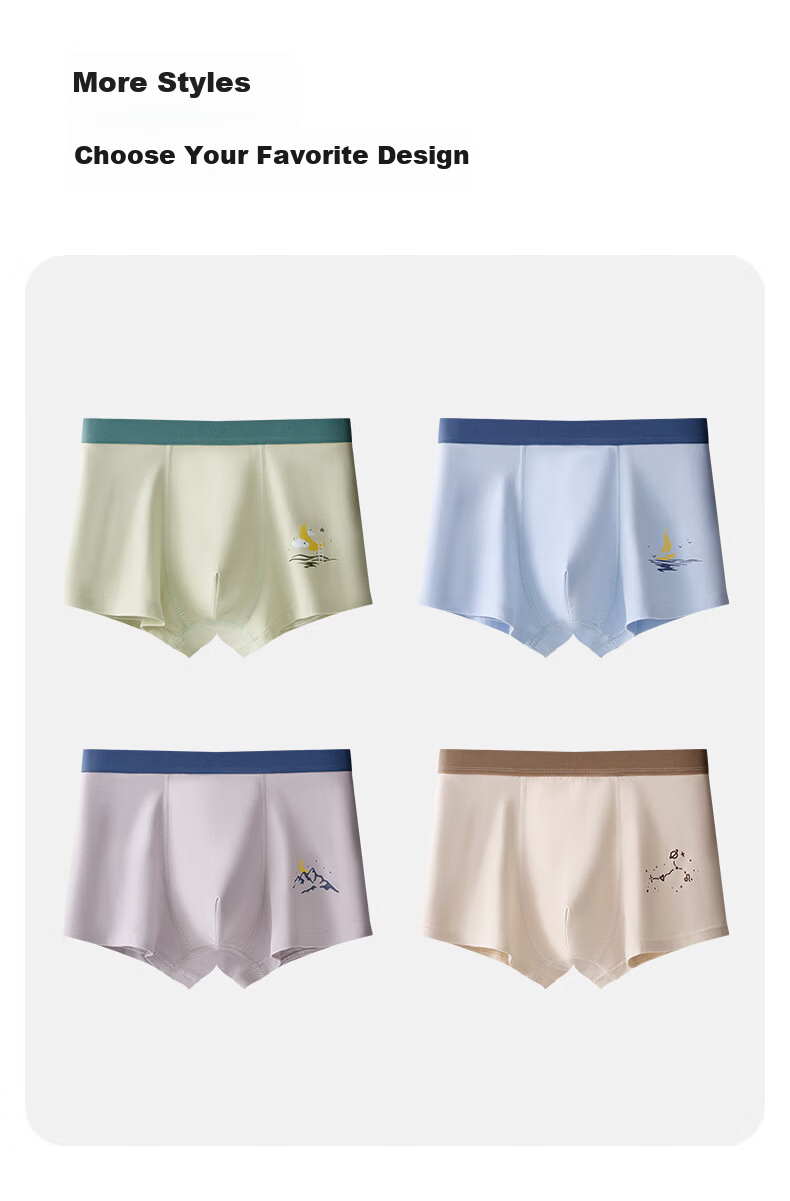 Miiow Boys' Pure Cotton Antibacterial Boxer Briefs for Teenage Boys Development Period Four-Point Shorts All Cotton Underwear Size 18 11