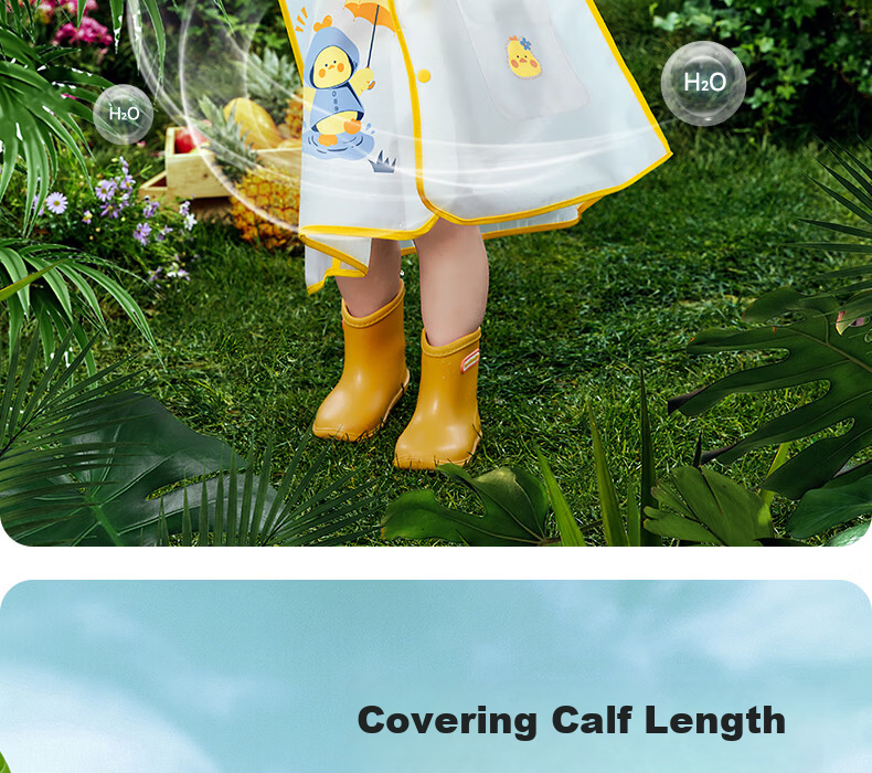 Betis Kids Raincoat Boys Girls Waterproof Rainwear Kindergarten Primary School Student Rain Poncho 16