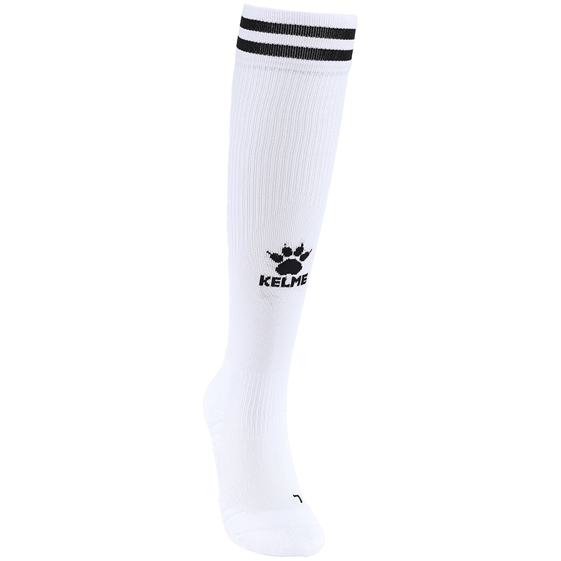 KELME Long Tube Football Socks Professional Training High Tube Anti-Slip Socks White S