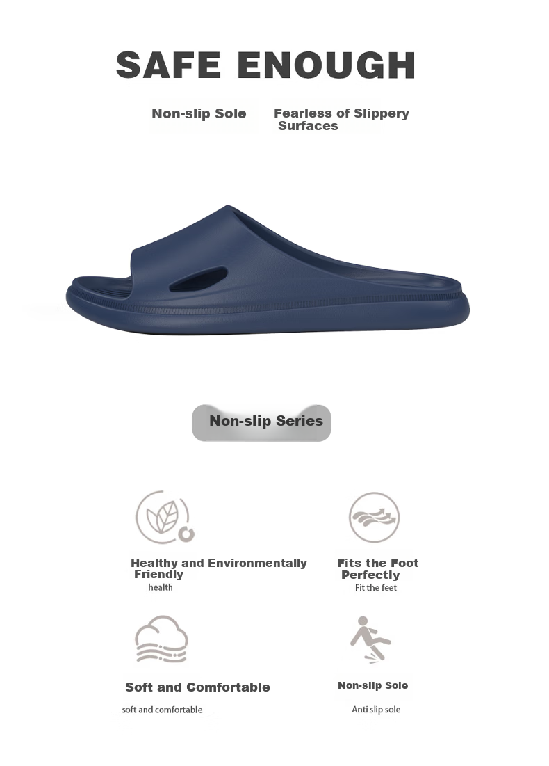 Qiumuxi Men's Slip-Resistant Thick-Soled EVA Indoor Quiet Home Bathroom Couple's Slippers with Soft Sole Feeling 2