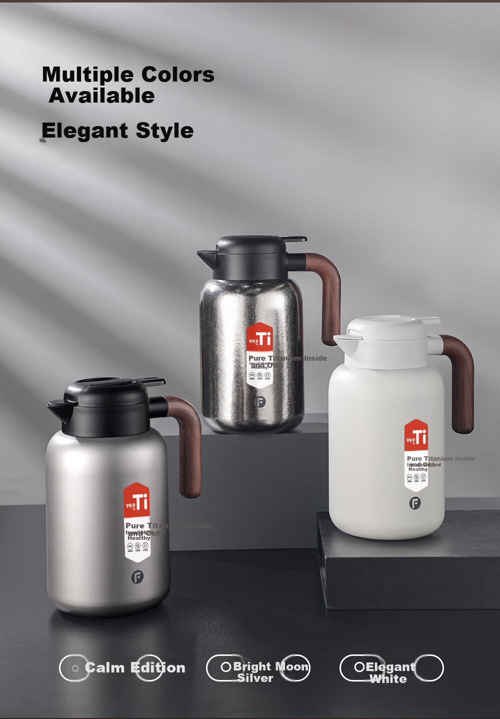 Fuguang Large Titanium Pure Titanium Insulated Thermos Home Large Capacity Vacuum Water Bottle Hot Water Kettle Gift JD Exclusive 15