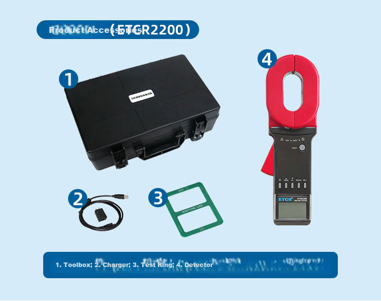 ETCR ETCR2000A Clamp Ground Resistance Tester 500Ω Clamp Meter Lightning Protection Grounding 55×32mm 20