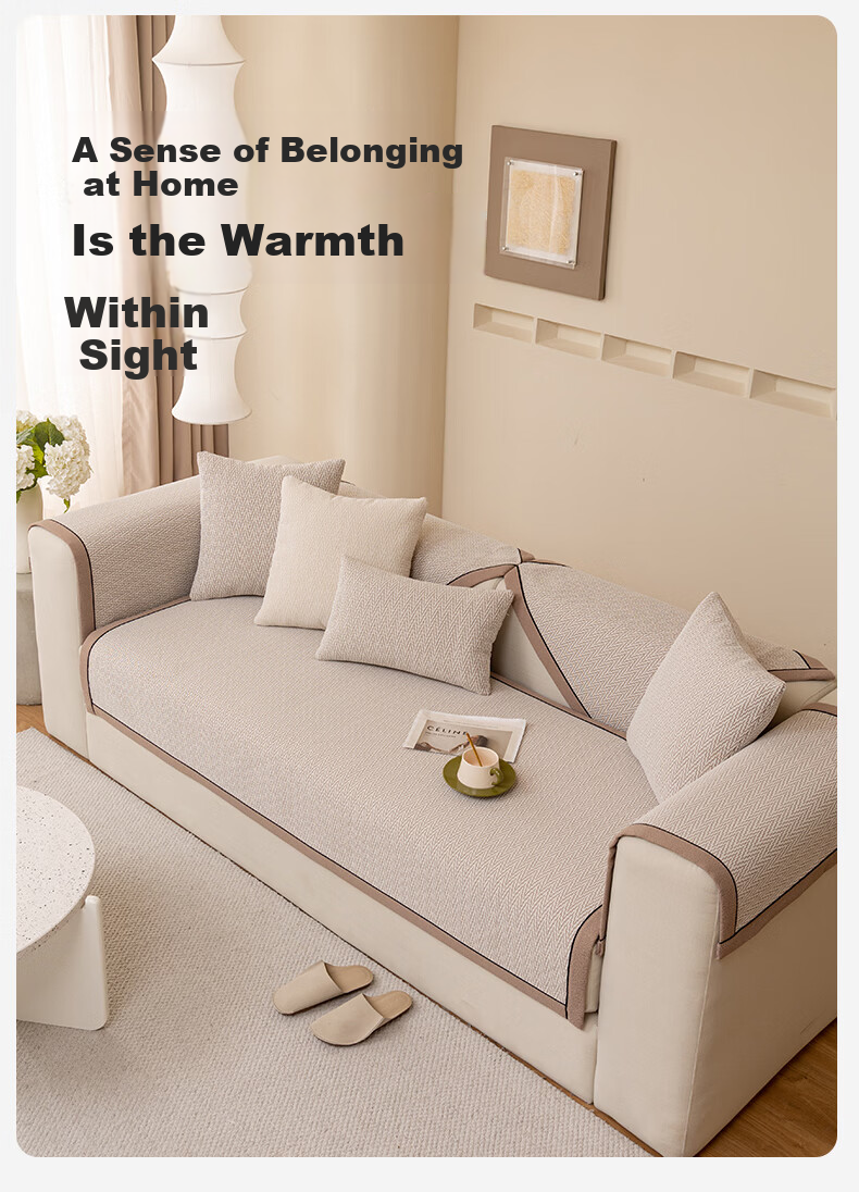 Wuyinliangpin Sofa Cover, High-Quality All-Season Non-Slip Throw Pillow, 90*240 Cm, Bose-Gray 15