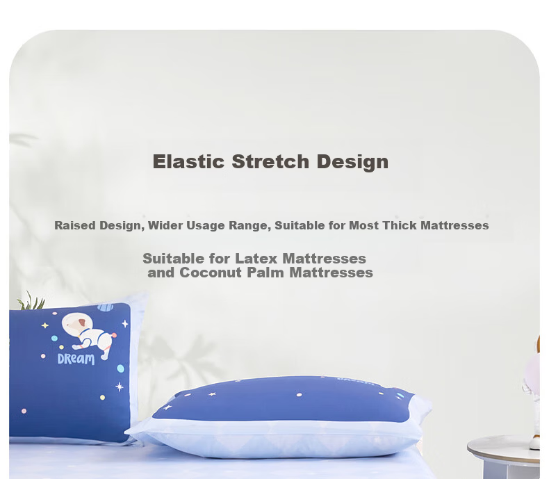 Mercury Home Textiles 100% Cotton Antibacterial Bed Skirt A-Class Cartoon Extra Height Children's Mattress Protector 150cm×200cm 4
