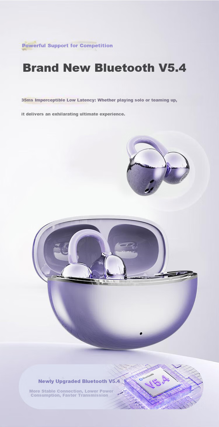 KOVL [2026 Latest Model | Berlin Voice] Bluetooth Headphones, Ear Clip-Style Bone Conduction Concept, Open Wireless Non-In Sports Running Gaming AI Noise Reduction for Men And Wome 14