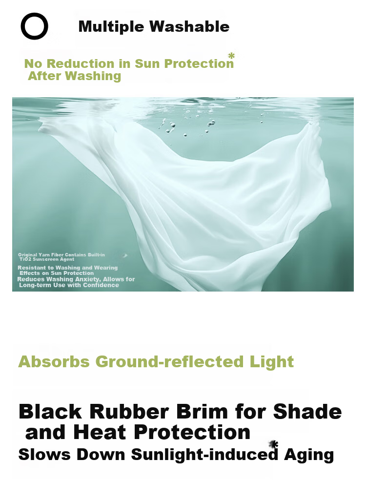 Beneunder Women's Full Face Sun Protection Swim Mask with Brim UV Protection Face Cover 23