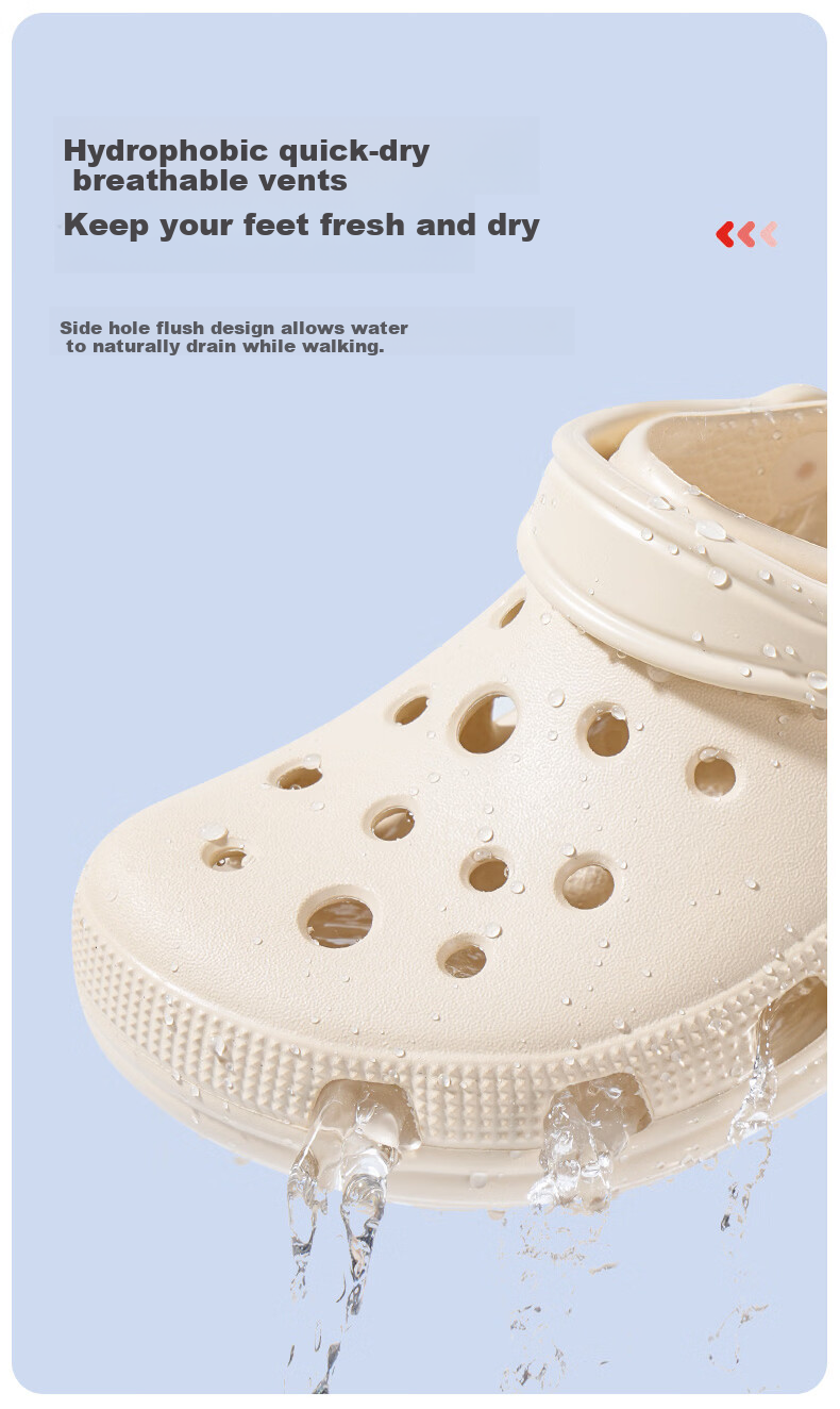 JD Jingzao Professional Non-Slip EVA Clog High-Value Odor-Resistant Outdoor Slippers for Women Black Size 37-38 9