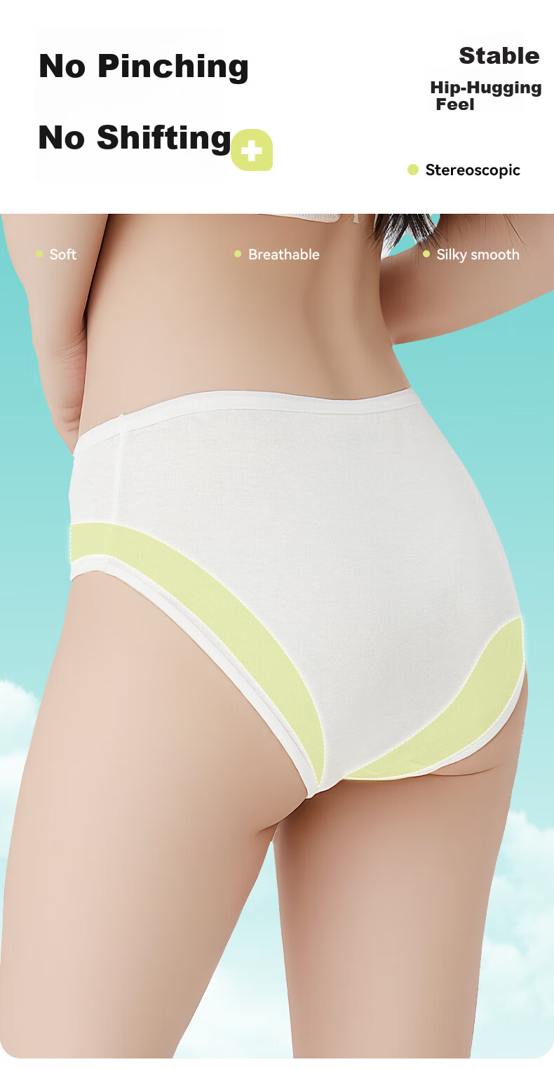 ASSHION Disposable Cotton Sterilized Women's Underwear Postpartum Maternity Portable Wash-Free Underwear White 10pcs 3XL 6