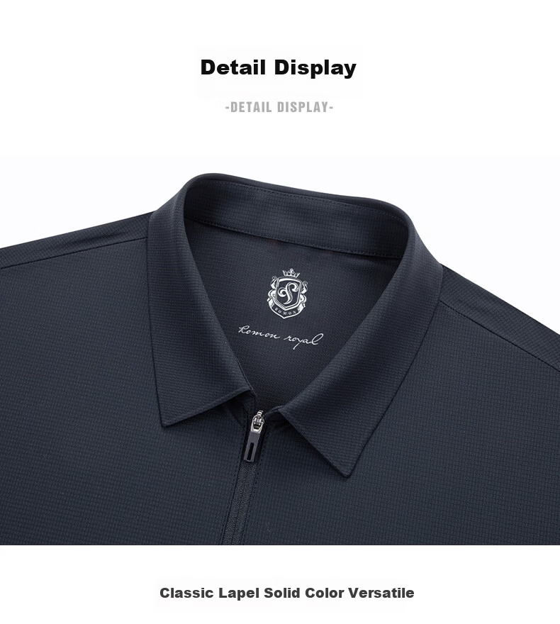 ROMON Men's Sun Protection Cooling Jacket, Summer Business Casual Polo Collar, Middle-aged and Elderly Dad's Executive Outerwear 20