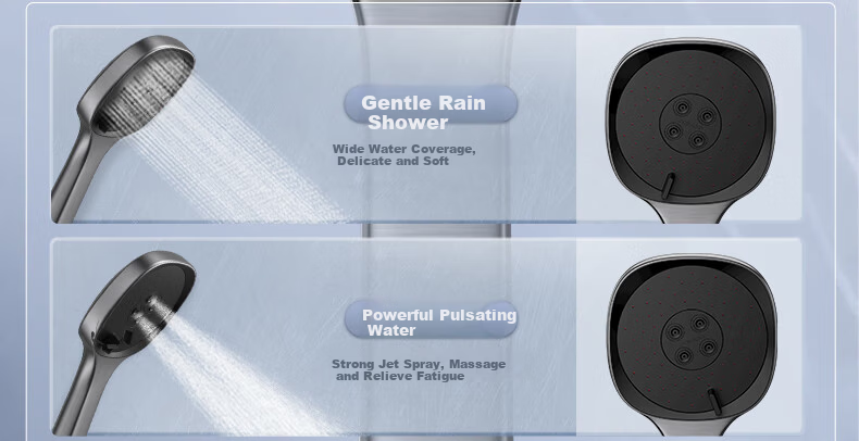 JOMOO Shower Set Gun Gray Piano Key Automatic Descaling Pure Copper Waterway Shower 36602-536/HBS-1 37