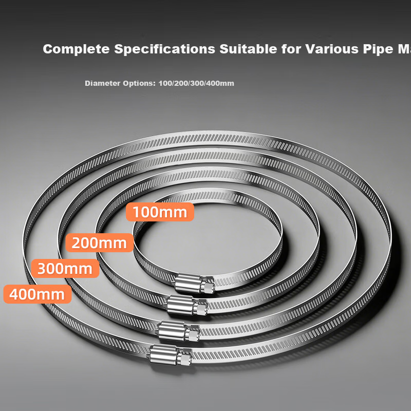 COMPCCTV 304 Stainless Steel Clamp Ring for Surveillance Horizontal Rod Bracket Cement Pole Utility Pole Waterproof Box Steel Band Thickened Hose Clamp
