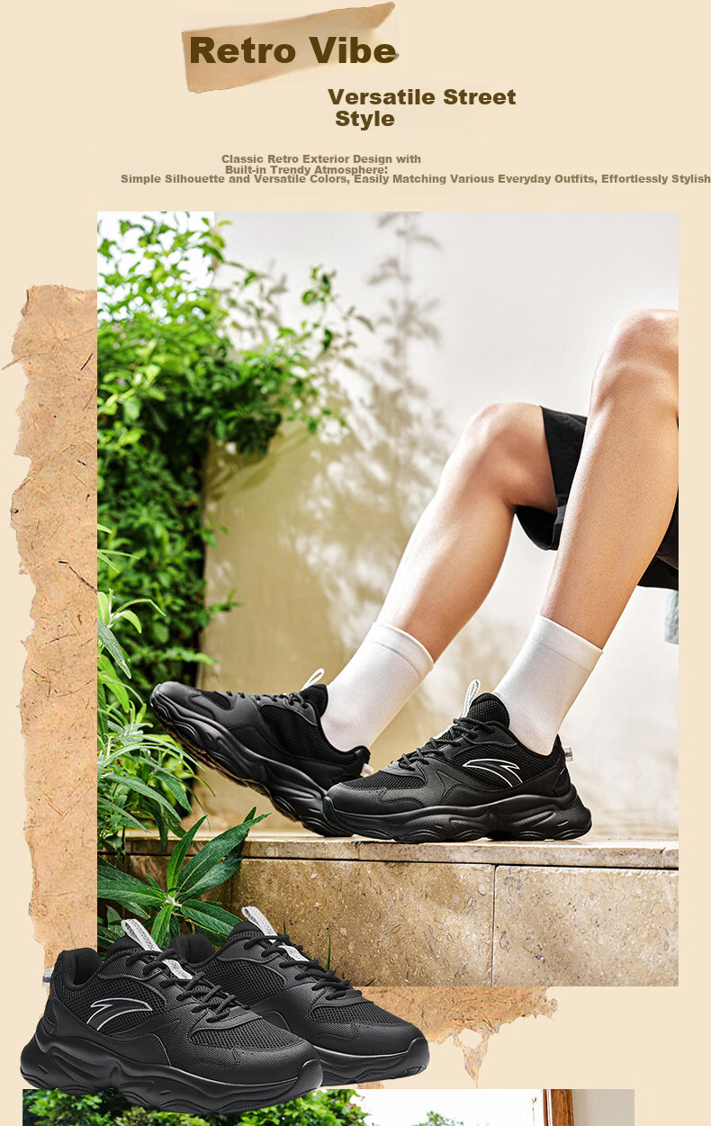 Anta Bread Star Casual Shoes Men Summer New Breathable Mesh Soft Sole Lightweight Commuting Running Sports Sneakers 8
