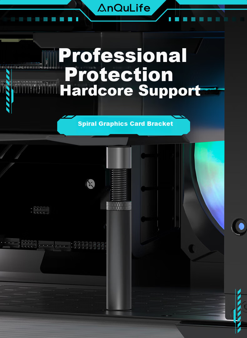 ANQULIFE Graphics Card Bracket ARGB Sync Magnetic Black Z-Shaped Jack Support Stand for Desktop PC Compatible with 40/50 Series AQ-B013 1