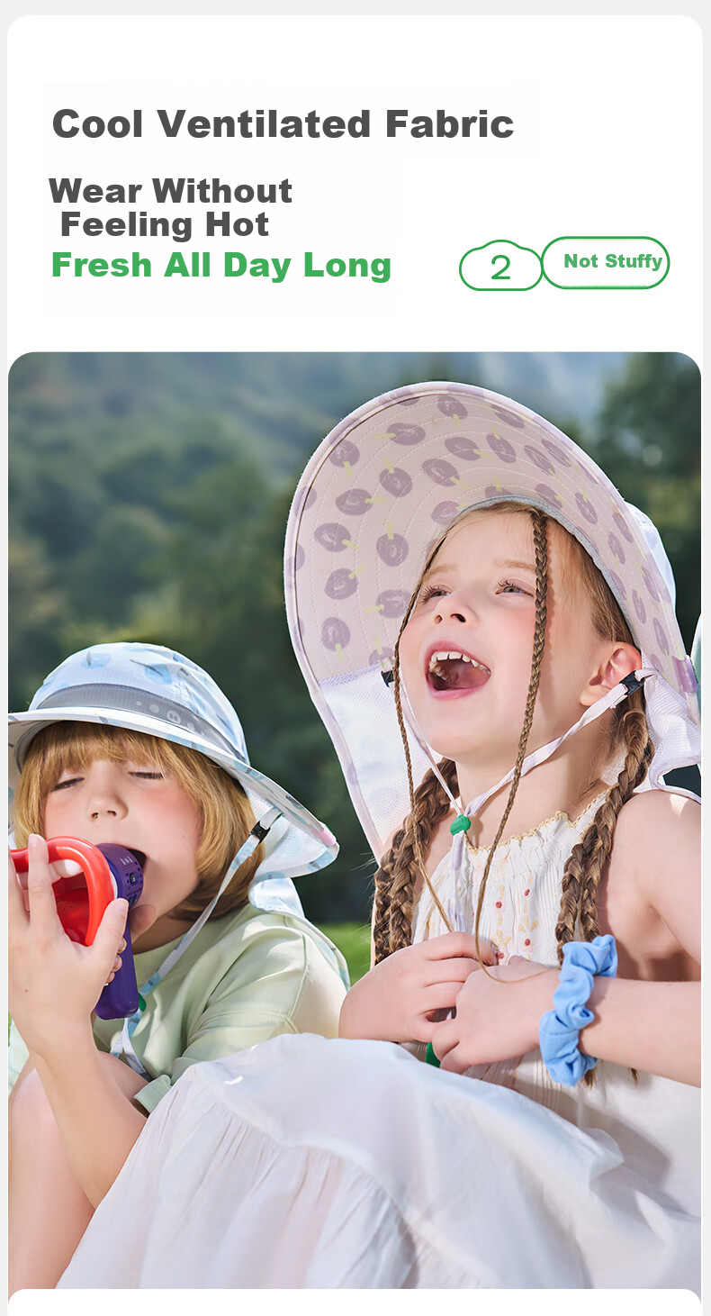 Kocotreekk Kids UV Protection Baby Neck Cover Sun Hat Gray M 12