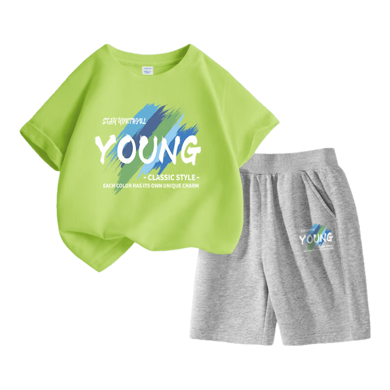 Baleno Boys' Summer Set, 2026 Style, Thin Short-Sleeve T-Shirt And Shorts Two-Piece Suit, Children's Sportswear for Summer