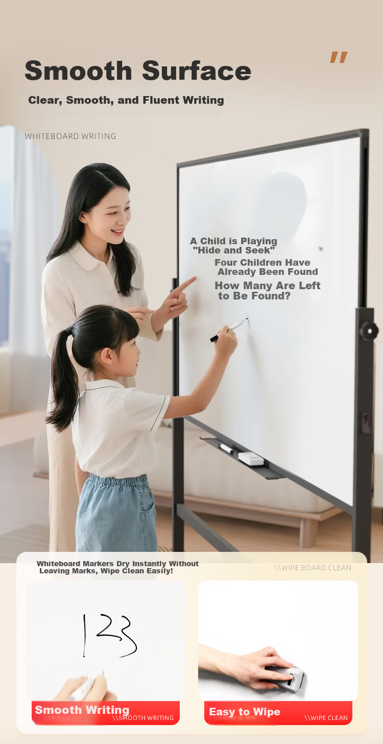 BBNEW 120x90cm Mobile Whiteboard with Stand, Stable Writing, Adjustable Height, Magnetic Blackboard for Teaching, Training, Office Meetings, Home Use NEWV-A90120 2