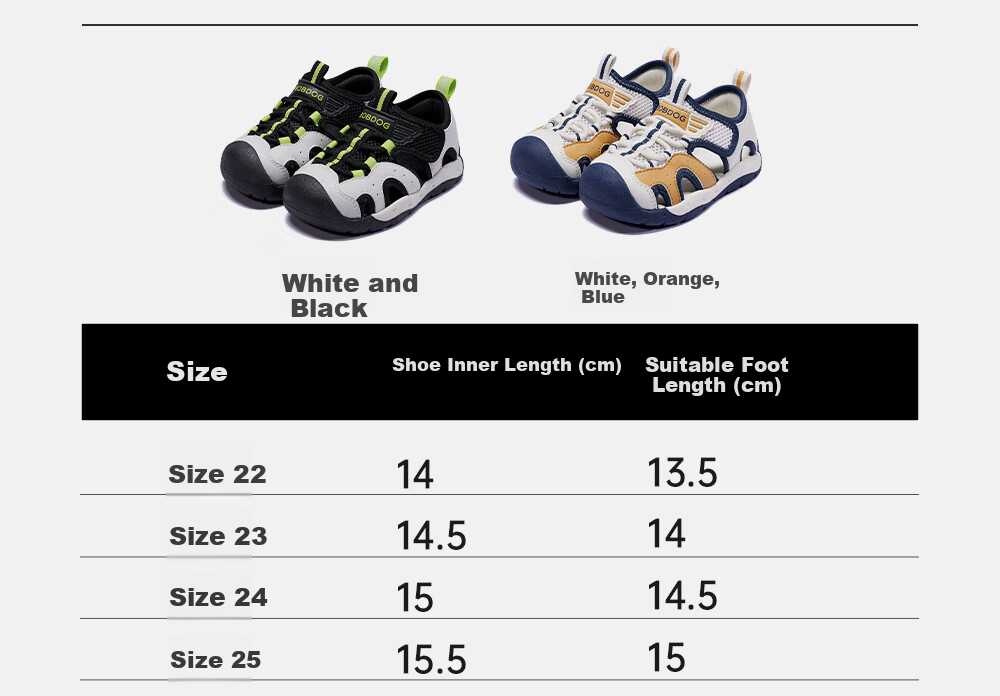 BOBDOG Kids Summer Breathable Boys Sandals Non-slip Baby Walking Shoes Hollow Out Children's Beach Sandals White Black Size 29 3