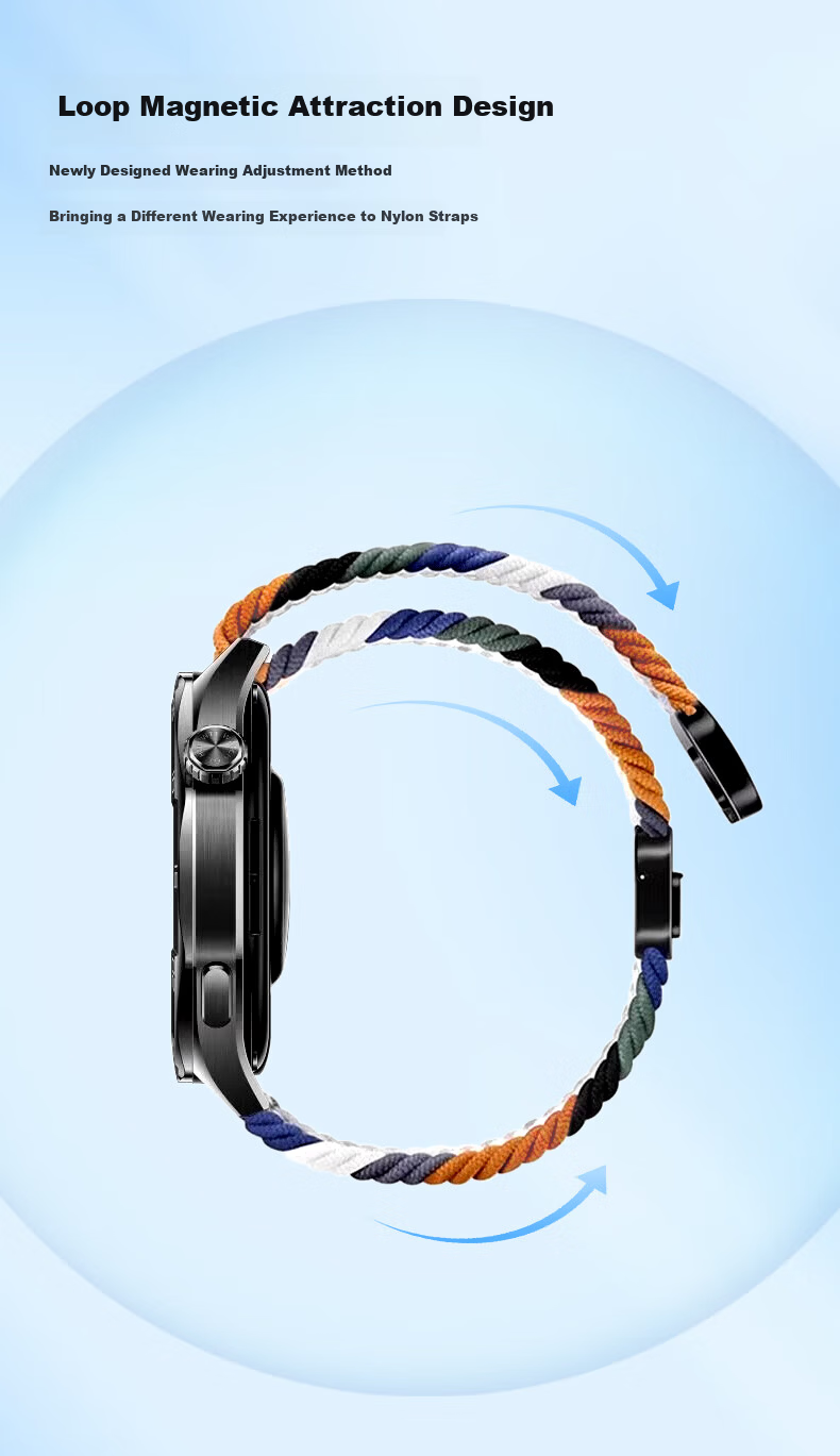 ALittleFlower Compatible with Huawei GT6/GT5Pro Watch Band, 46/48mm, Suitable for Huawei Watch 4/4Pro/3/GT4/GT5Pro/GT3/2Pro, Woven Magnetic Camouflage Strap 4