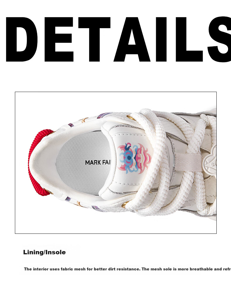Mark Fairwhale Men's Shoes 2026 New Breathable Dad Sneakers Casual Sports Sneakers White Size 41 7