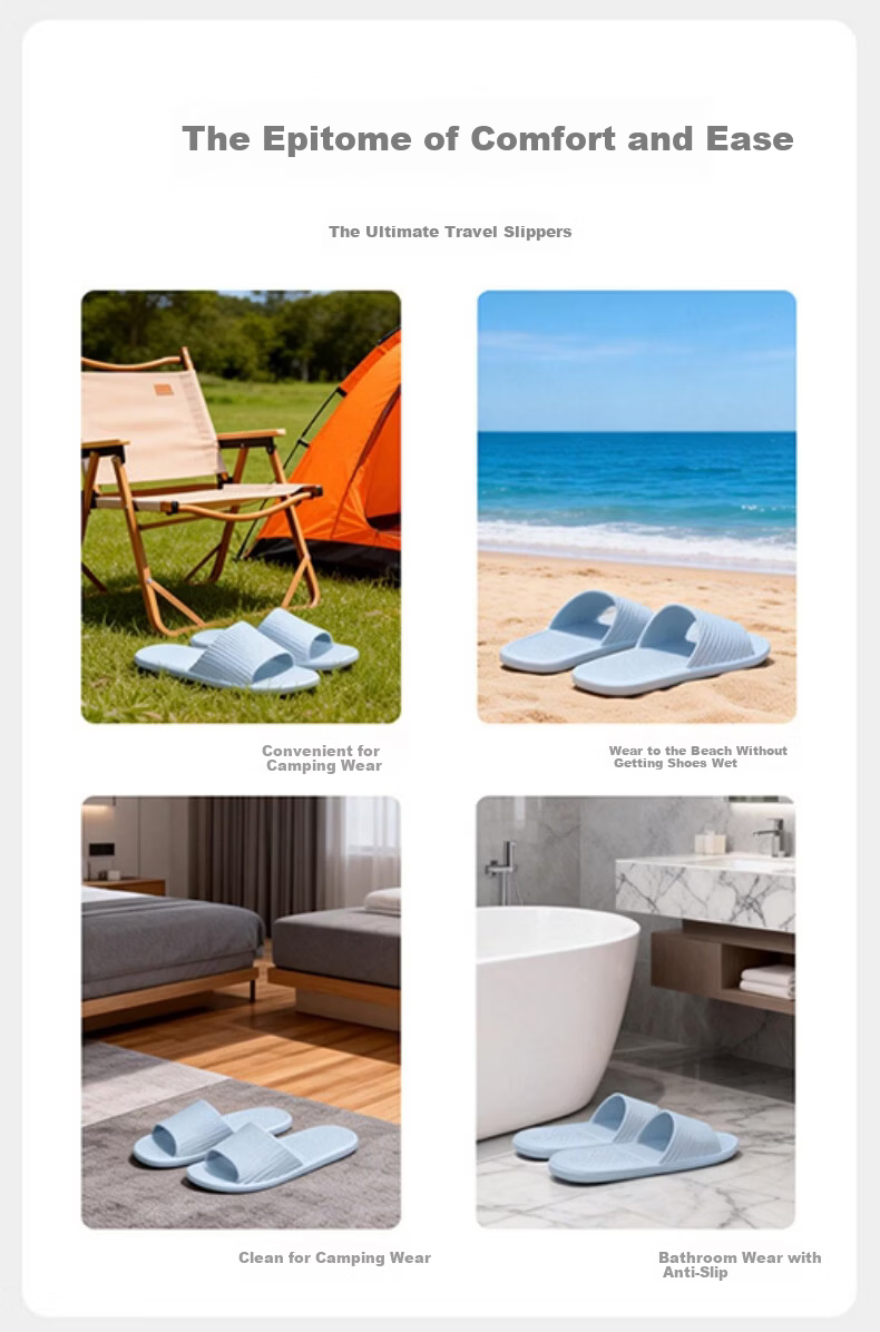 Qiumuxi Foldable Slippers for Women Travel Portable Business Trip Hotel Shower Non-slip Disposable Sandals 5