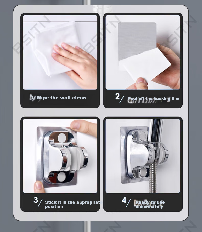 BSITN Simple Surface-Mounted Shower Set Small Apartment Copper Mixing Valve Shower Head Hose Bracket Complete Set Without Top Spray H024 15