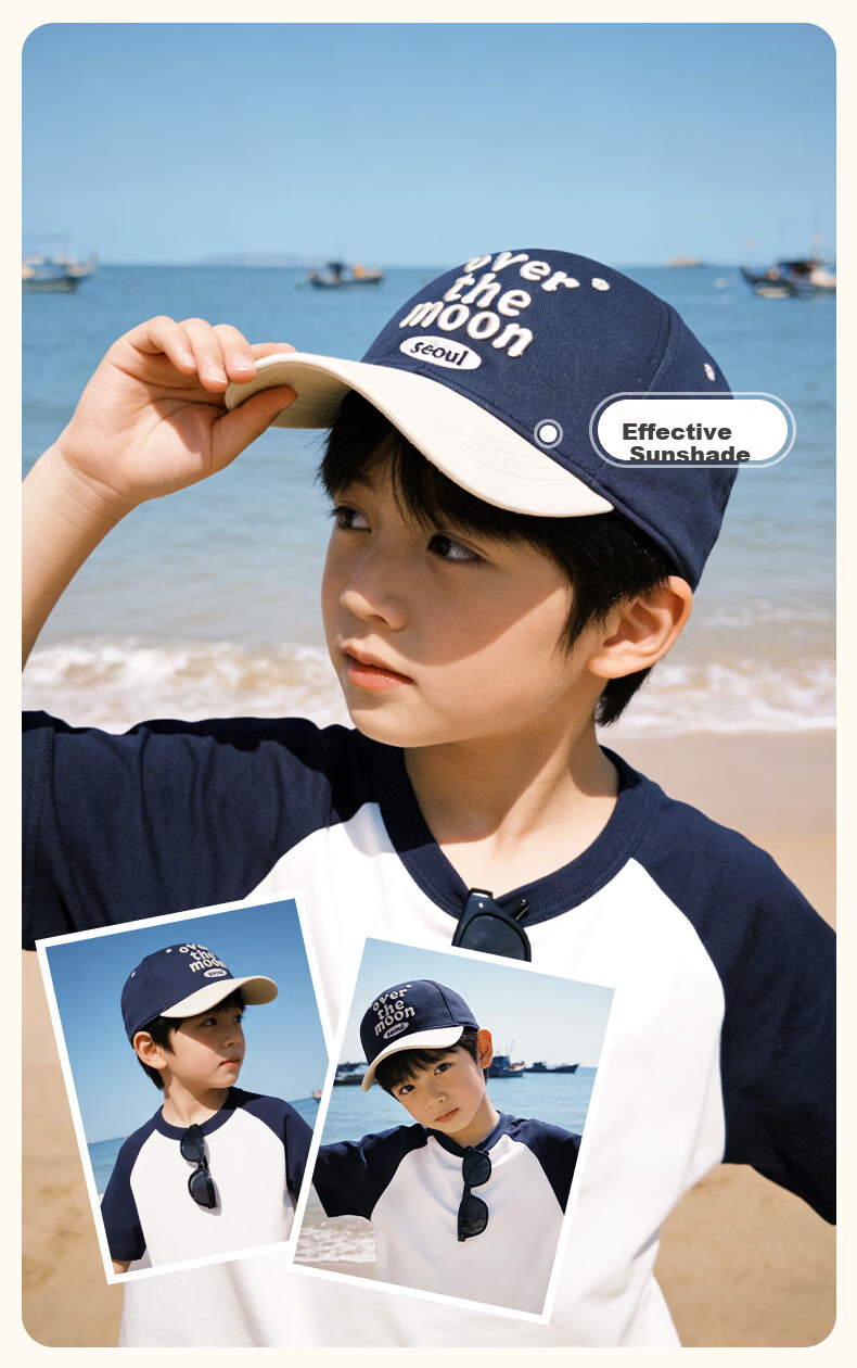 Ousen Kids Baseball Cap Girls Duckbill Hat 3-6-12 Years Korean Style Trendy Outdoor Sports Casual Cotton 3