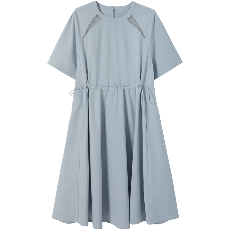 Demana UPF50+ Summer Sun Protection Moisture-Wicking Sorona Elastic Waist Mesh Splice Slim Fit Dress