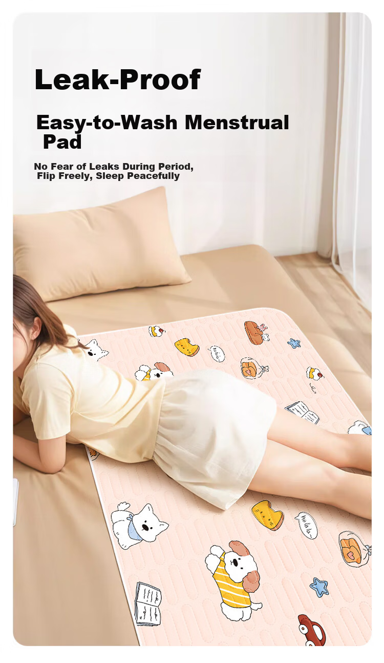 Guangduola Menstrual Pad Washable Small Bed Mat Leak-Proof Period Pad for Students Dormitory Girls 1