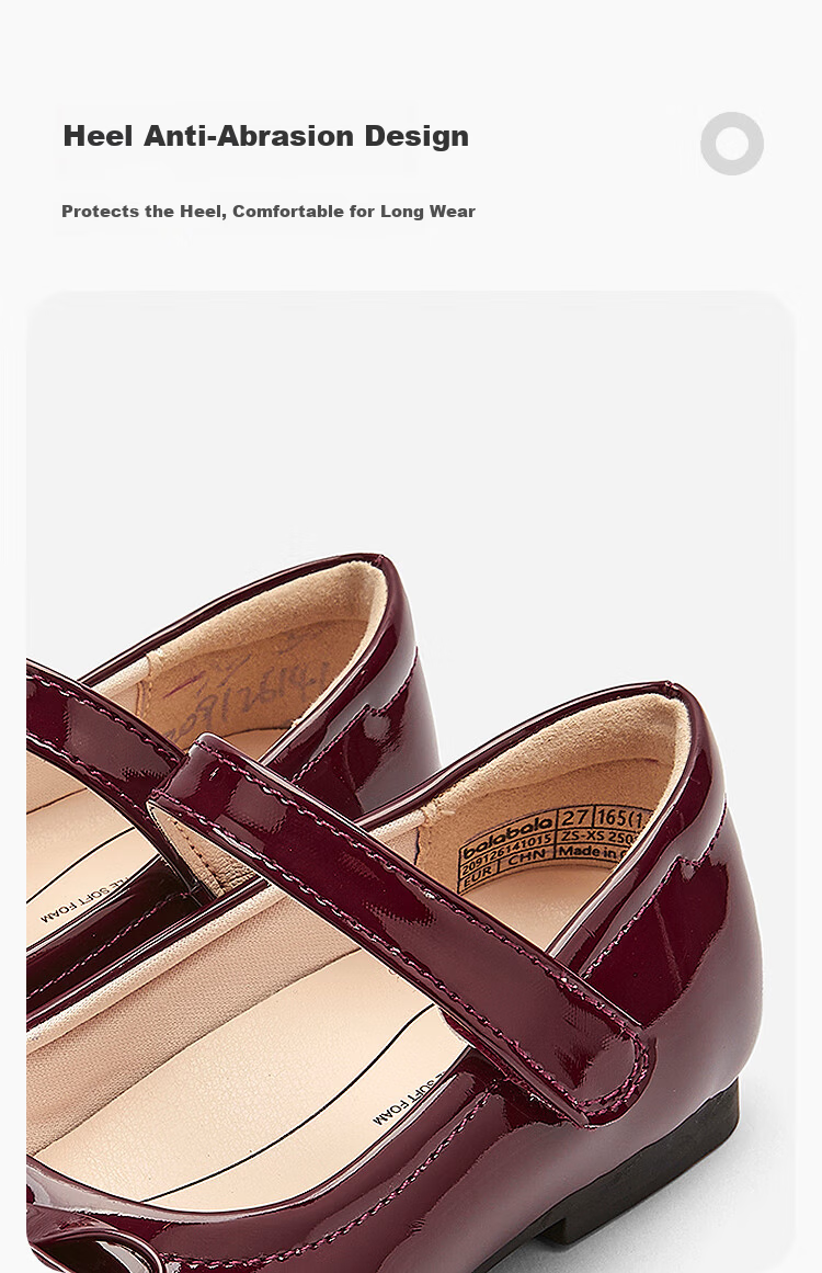 BALABALA Children's Shoes, Girls' Princess Shoes, 2026 New Spring And Autumn Sweet Princess Soft-Soled Shoes, Fashionable Leather Shoes for Girls, Women's Flats 3