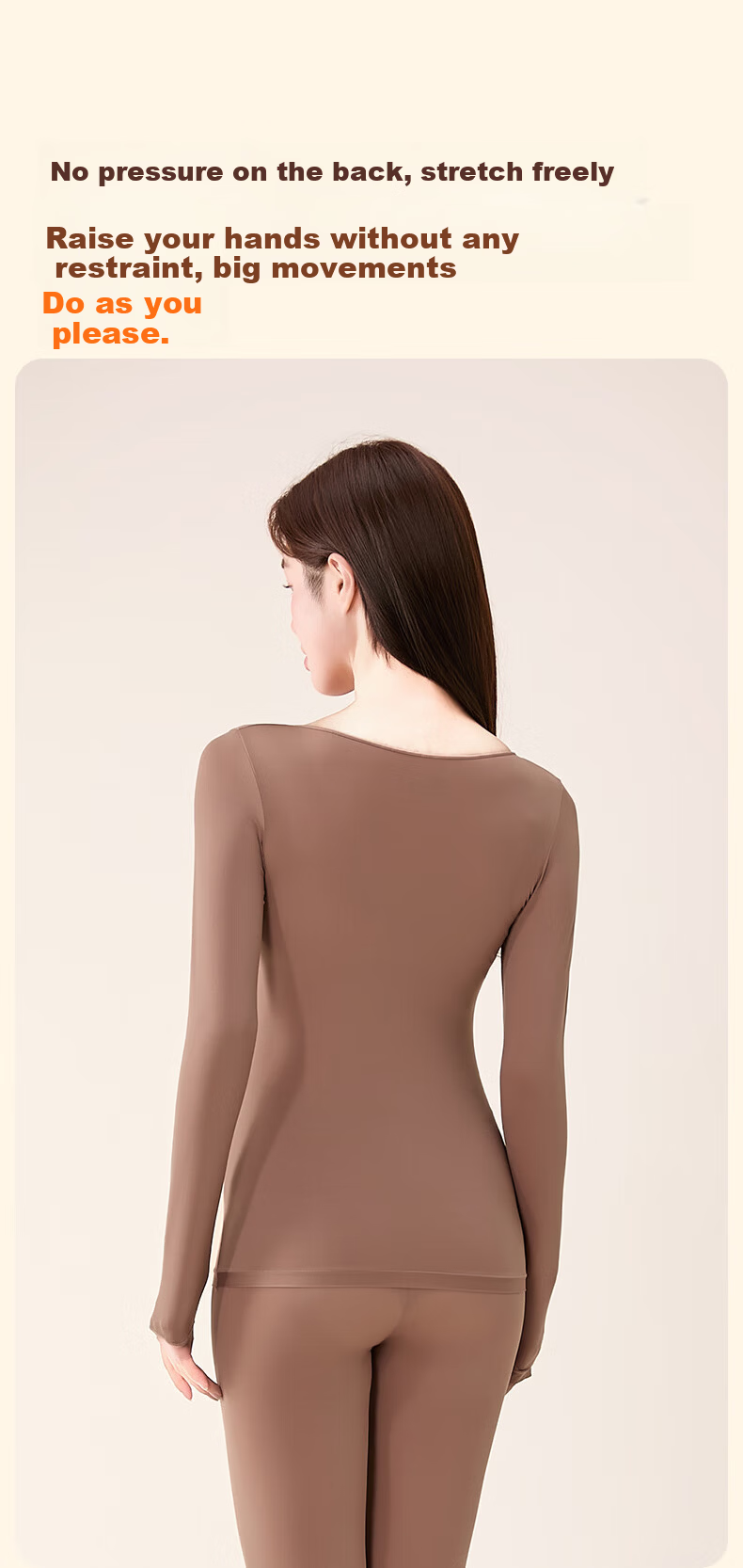 Fenteng Women's Thermal Underwear Ultra-Thin Base Layer 2025 Autumn Winter New Seamless Slim Fit Top and Bottom Set 15