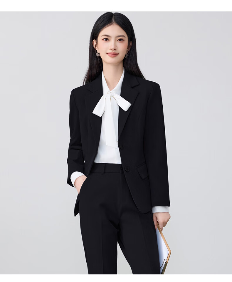 Chaoxu White Long Sleeve Bow Tie Shirt Women's Professional Slim Fit Elegant Casual Blouse 21