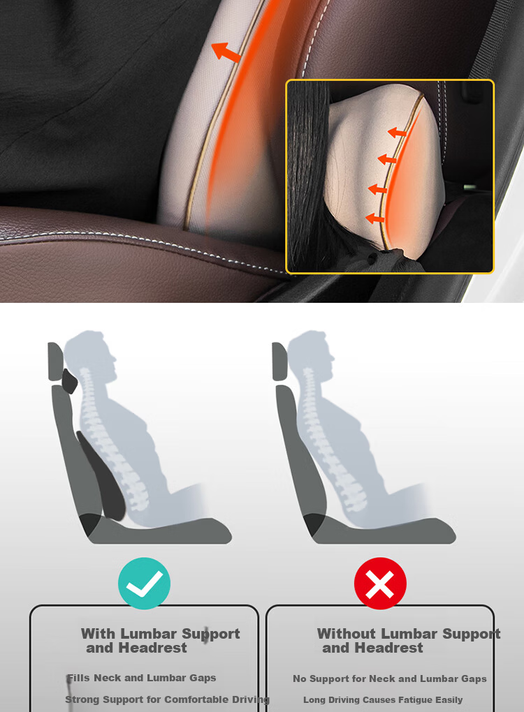 Deli Car Headrest Memory Foam Ergonomic Long-Sitting Nap Pillow Neck Support Adjustable Xiaomi Tesla Universal 8